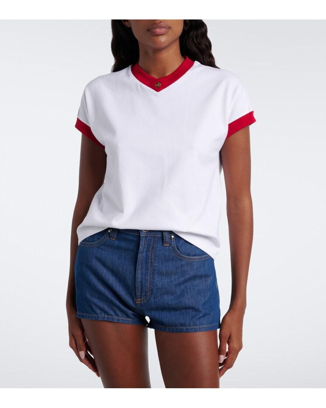 Versace White Medusa Cotton-Blend Jersey T-Shirt