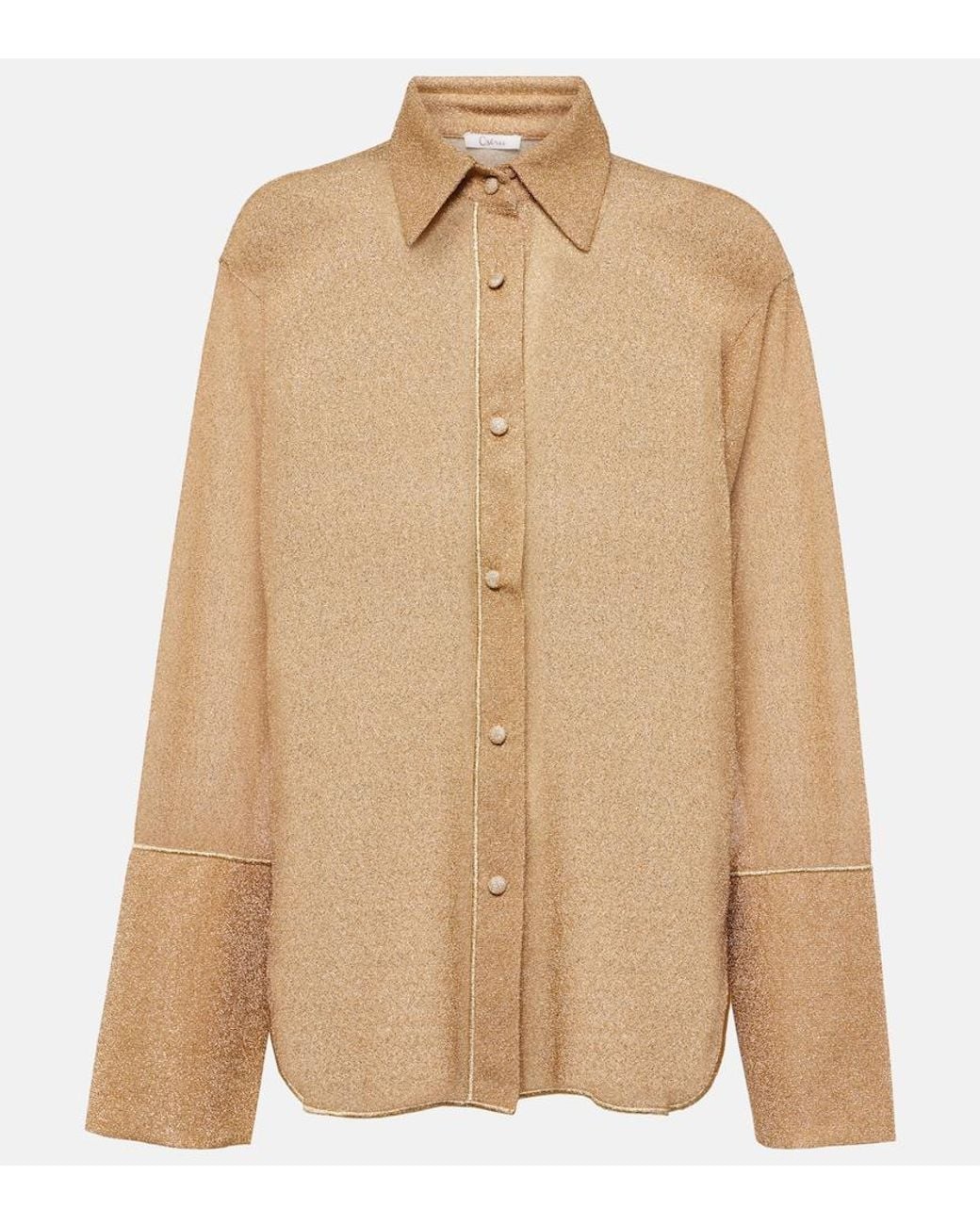 Oseree Brown Lumiere Lame Shirt