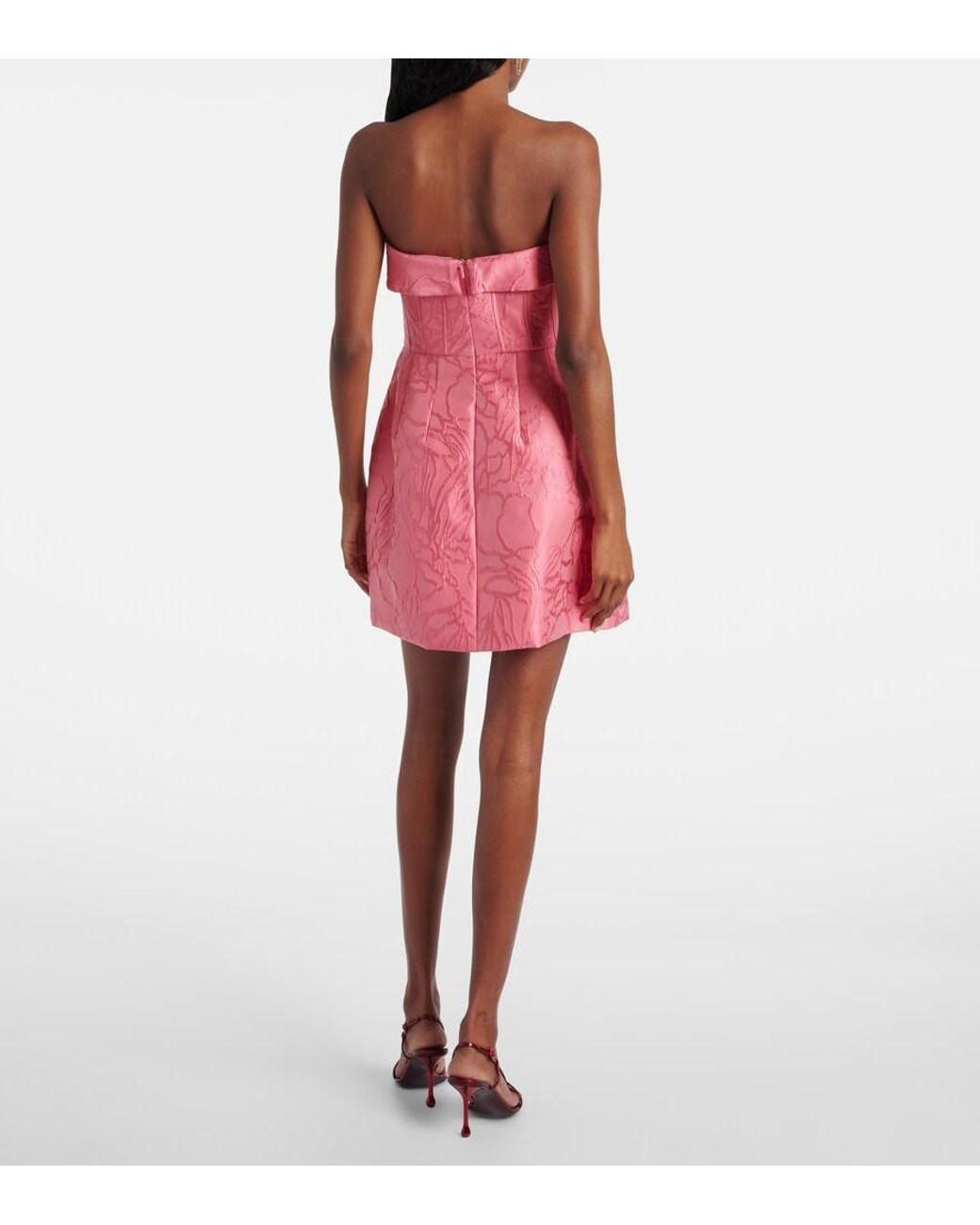 Rebecca Vallance Pink Petra Strapless Satin Minidress