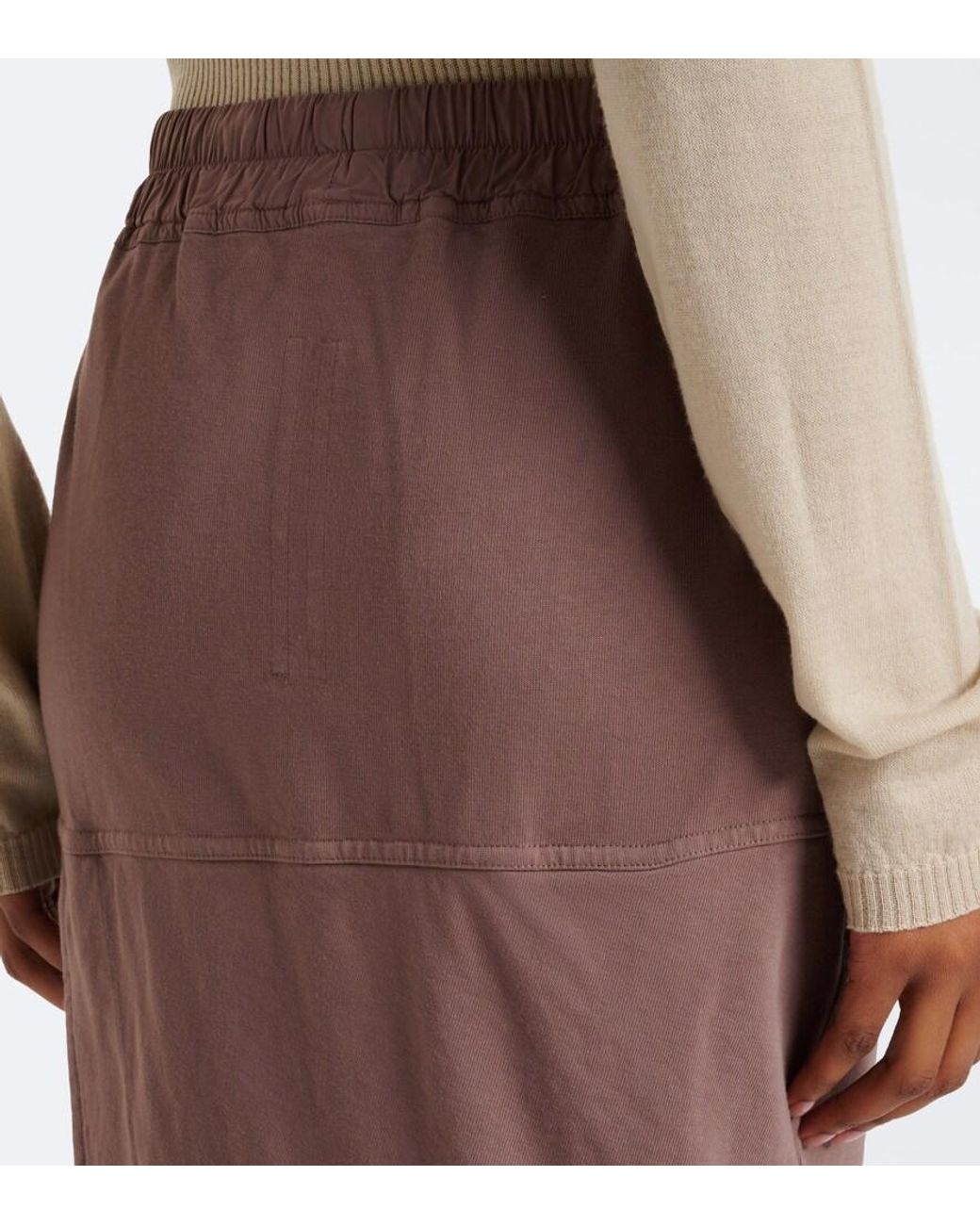 Rick Owens Brown Drkshdw Pull On Pillar Cotton Maxi Skirt