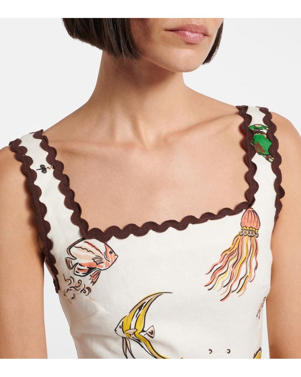 ALÉMAIS Natural Printed Cotton Minidress