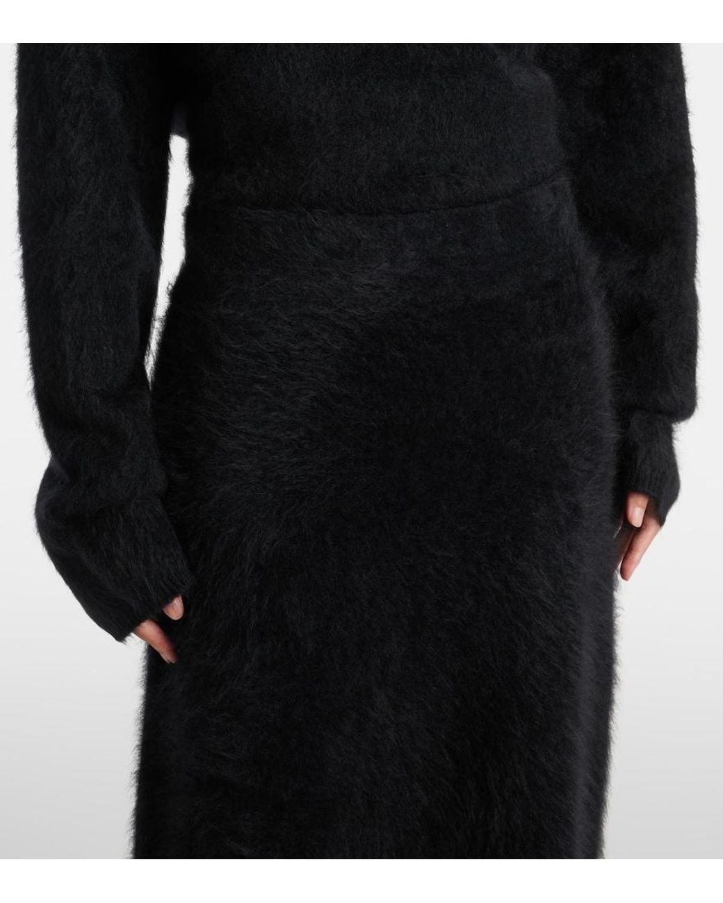 Lisa Yang Black Asta Cashmere Midi Skirt