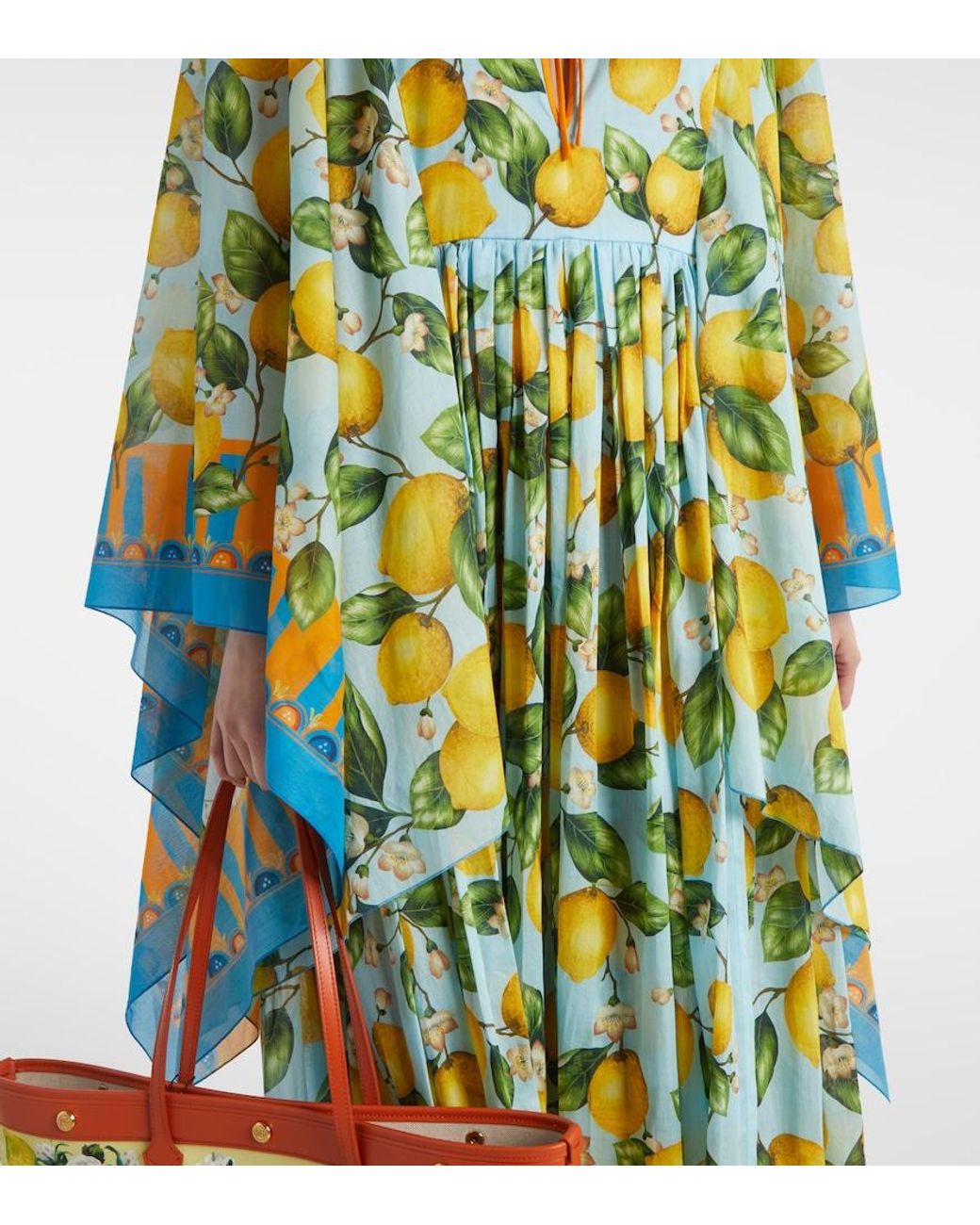 Dolce & Gabbana Yellow Taormina Printed Cotton Kaftan