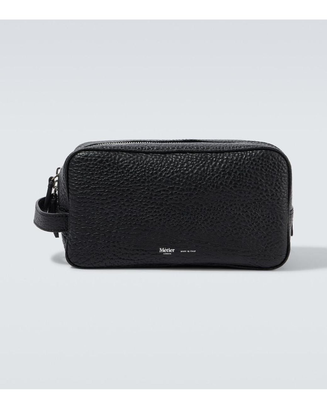 Metier Black Leather Pouch for men