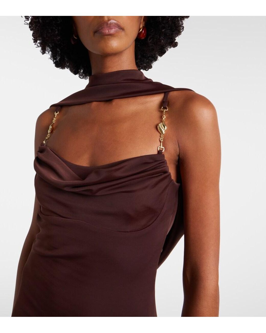 Rebecca Vallance Purple Isla Scarf-Detail Midi Dress