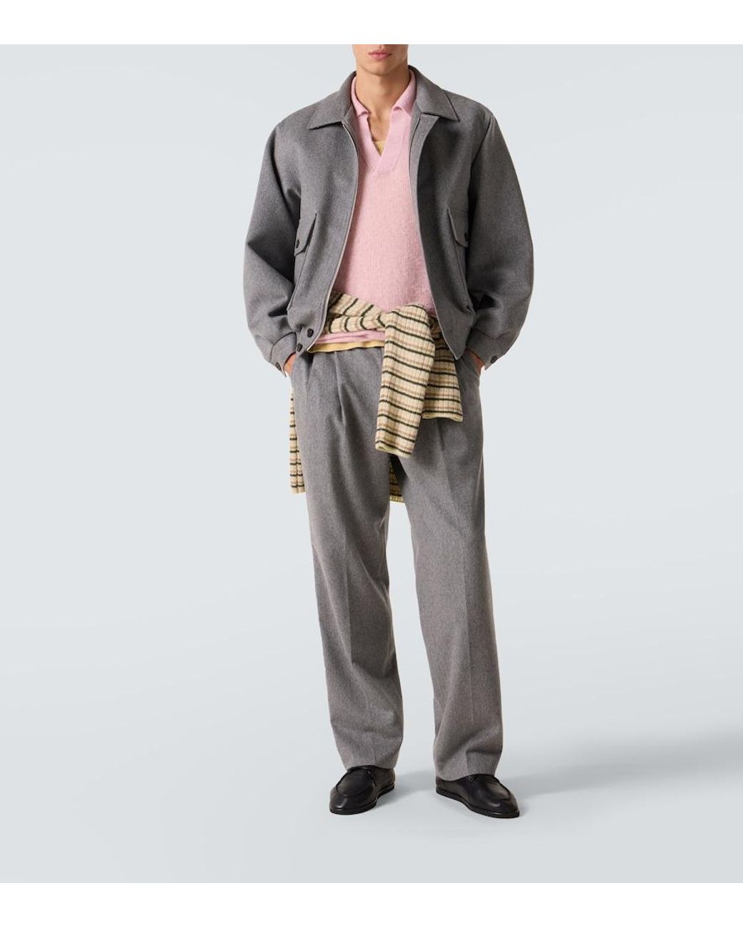 Auralee Pink Alpaca-Blend Sweater for men