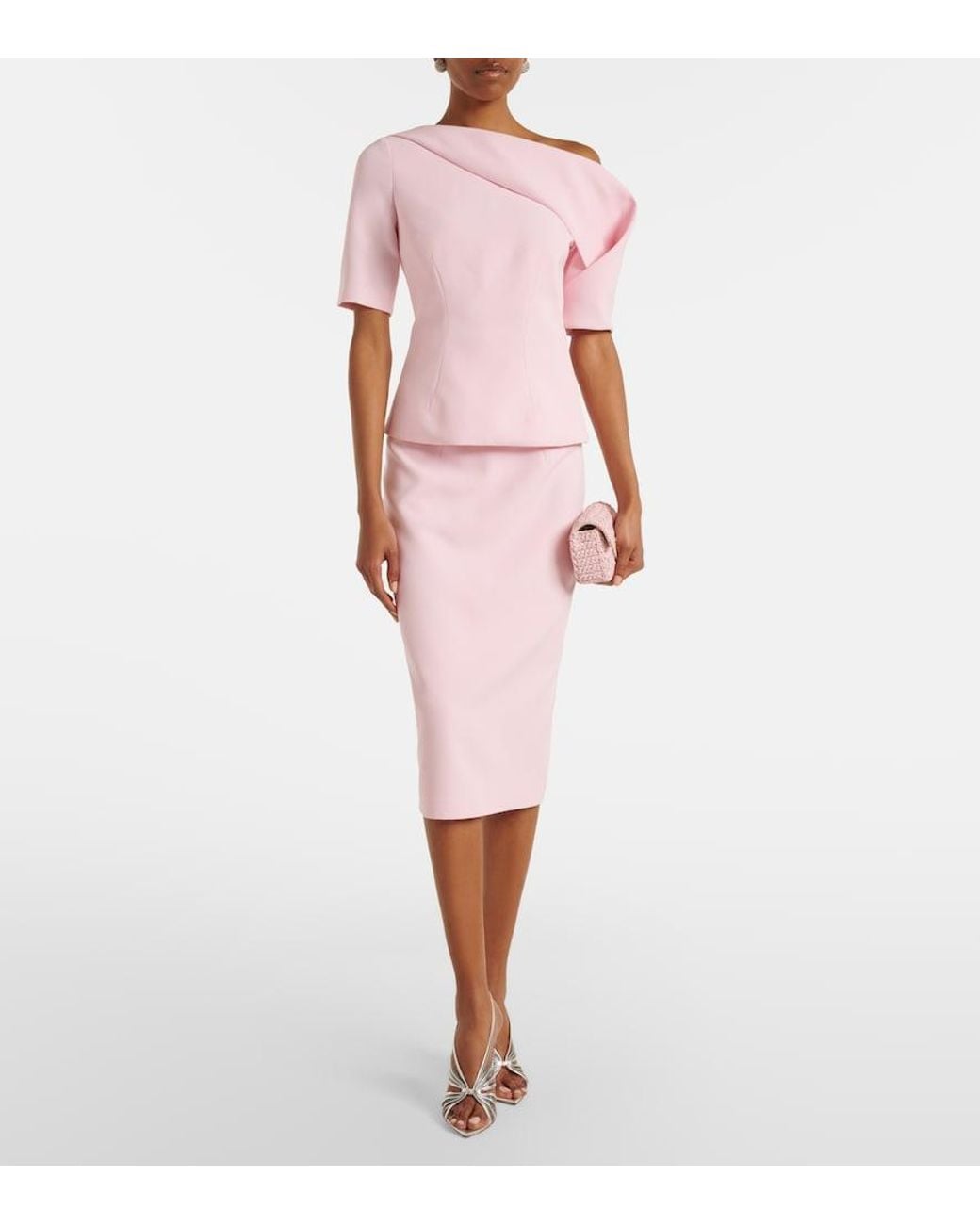 Safiyaa Pink Marley Draped Crepe Top