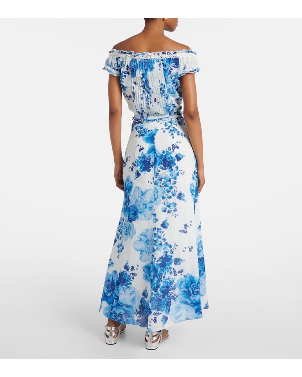 Poupette Blue Bilitis Floral Maxi Skirt
