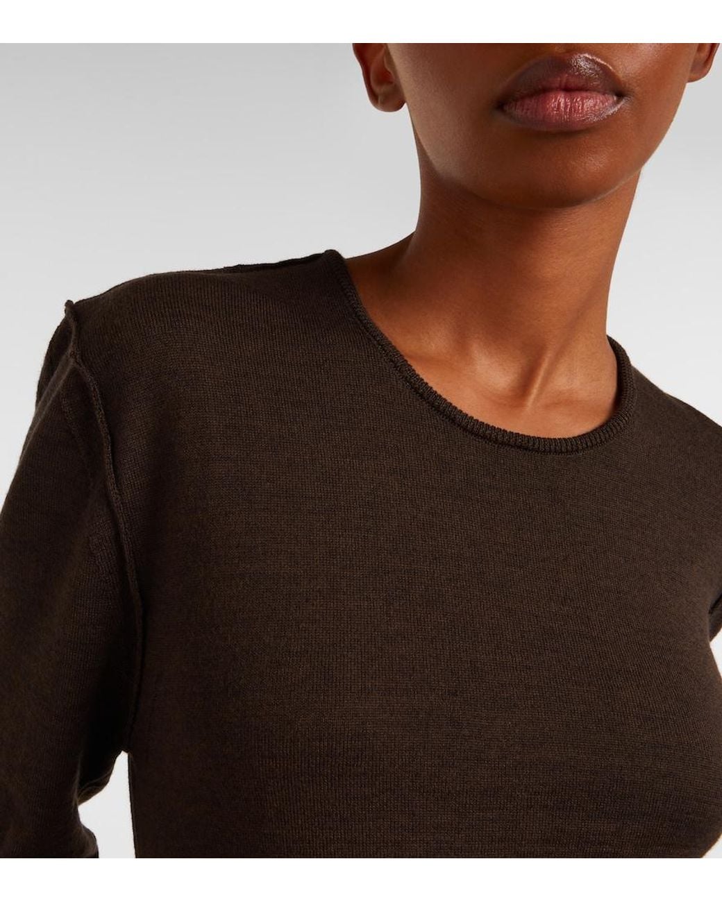 Lemaire Brown Trompe L'Oeil Wool-Blend Sweater