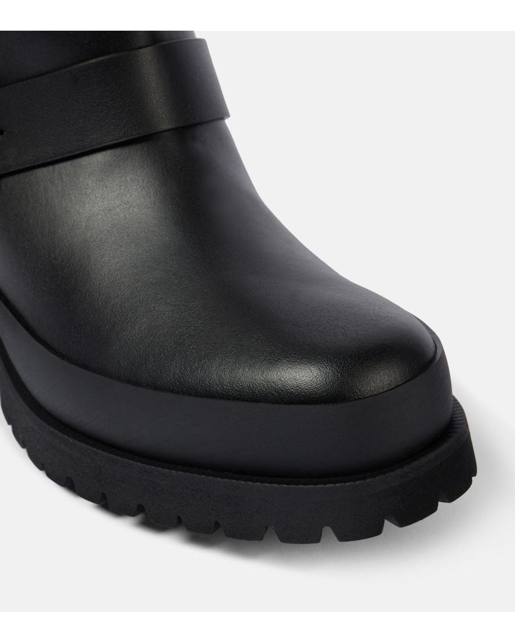 Stella McCartney Black Trace Faux Leather Biker Boots