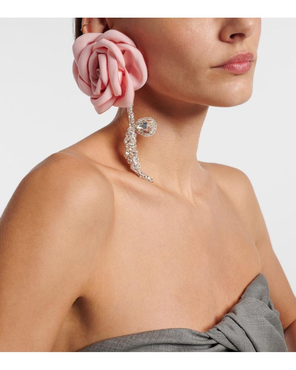 Magda Butrym Pink Embellished-Plated Single Earring