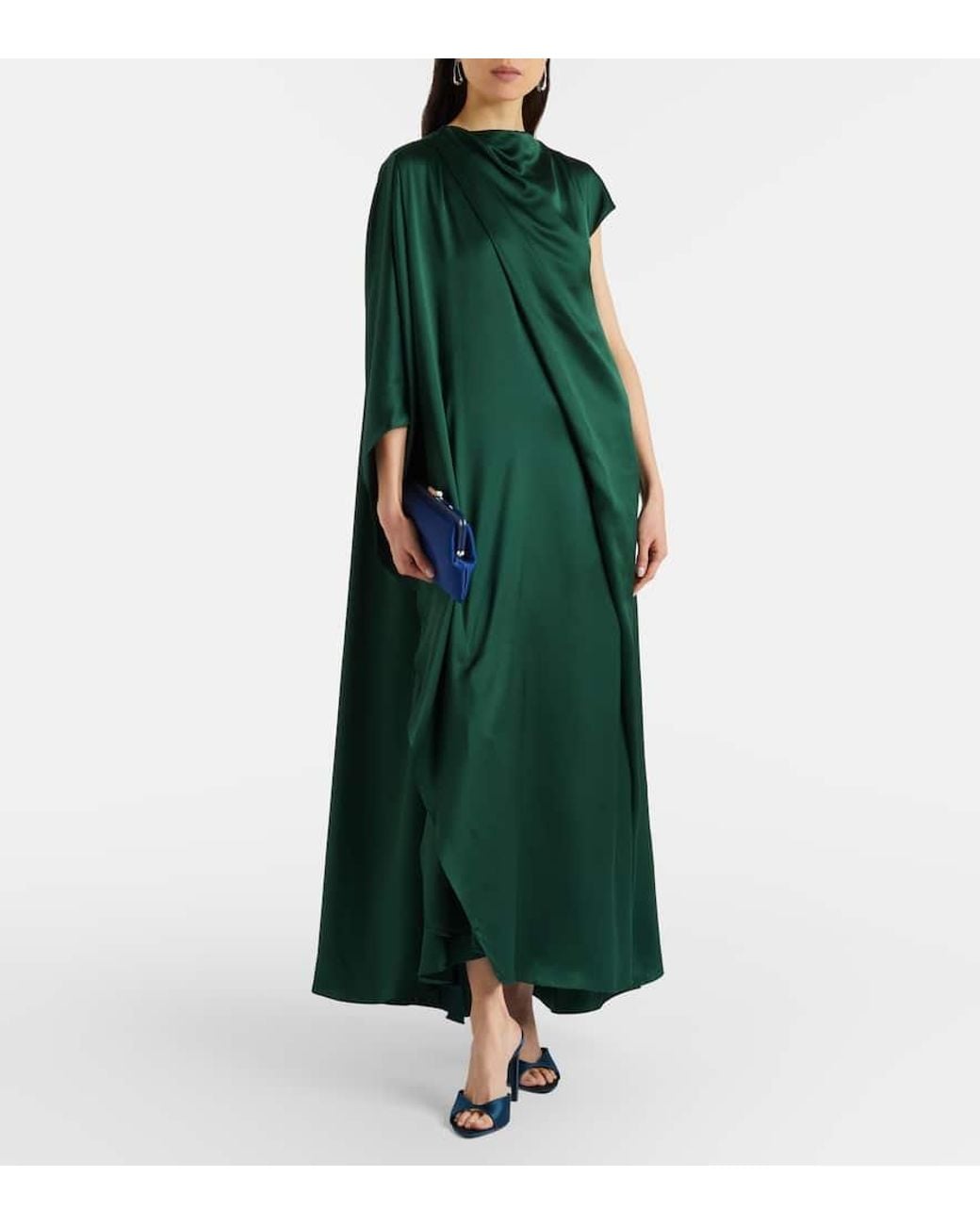 Roksanda Green Maxikleid Hiba Aus Seidensatin