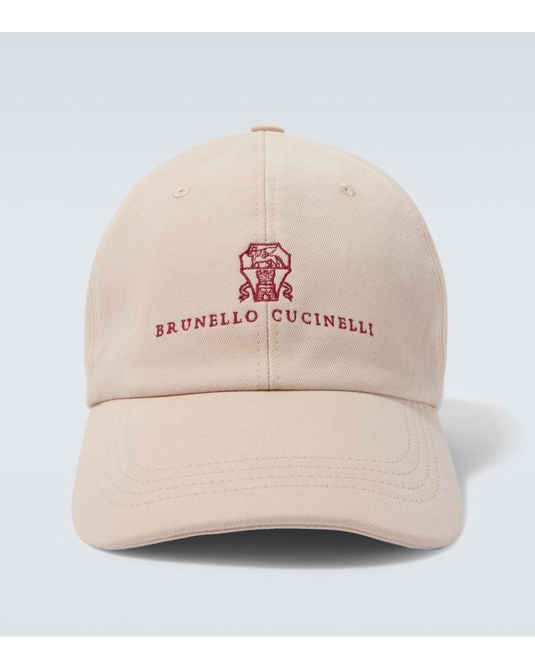 Brunello Cucinelli Natural Logo Cotton Canvas Baseball Cap for men