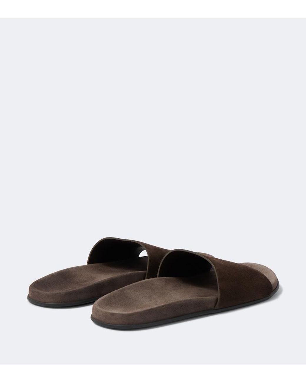 The Row Brown Hugh Suede Slides for men