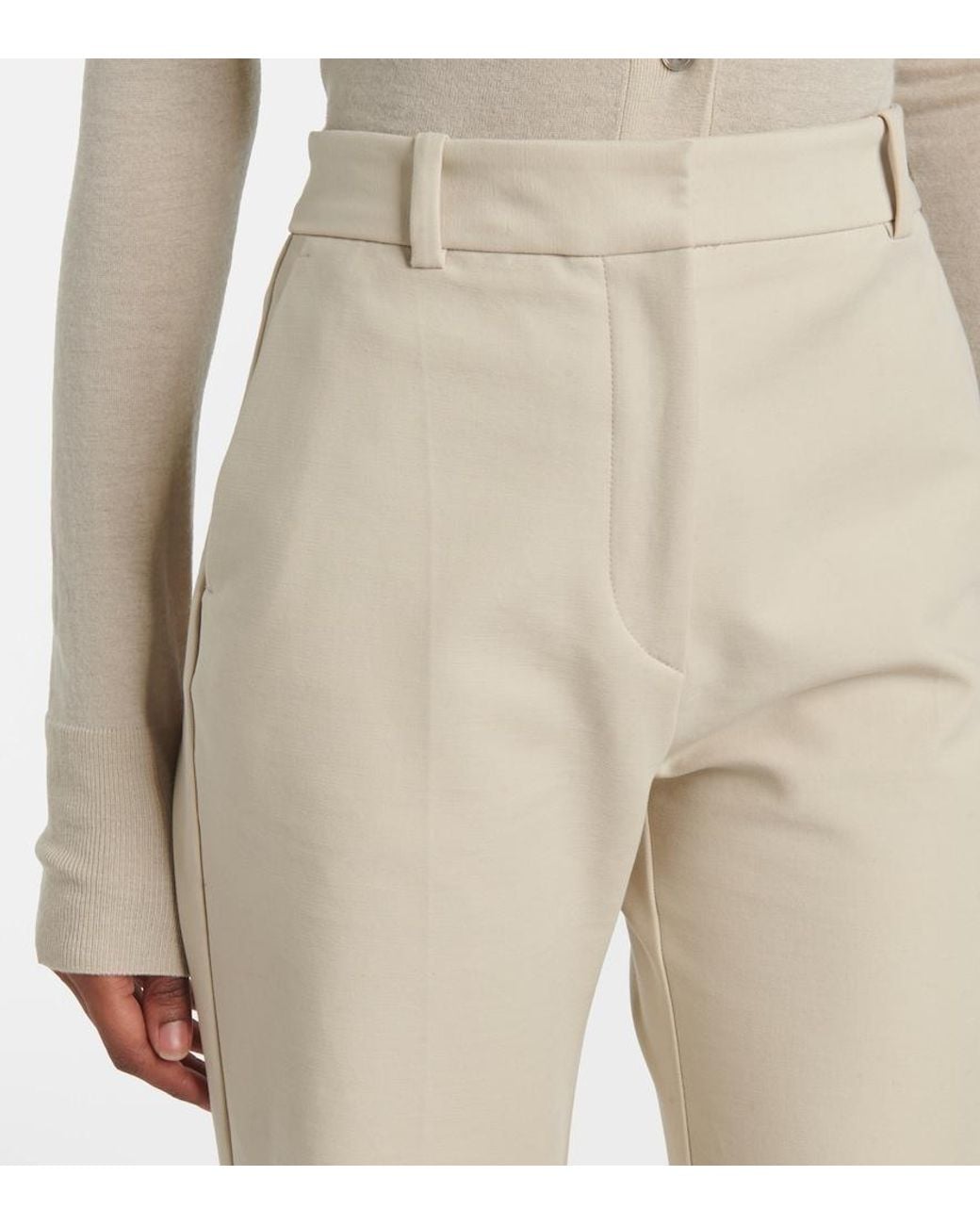 Joseph Natural Tafira Cotton-Blend Flared Pants