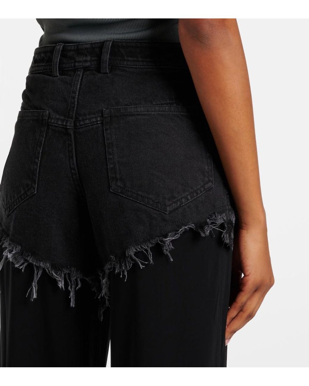 Christopher Esber Black Duke Splice Layered Straight Jeans