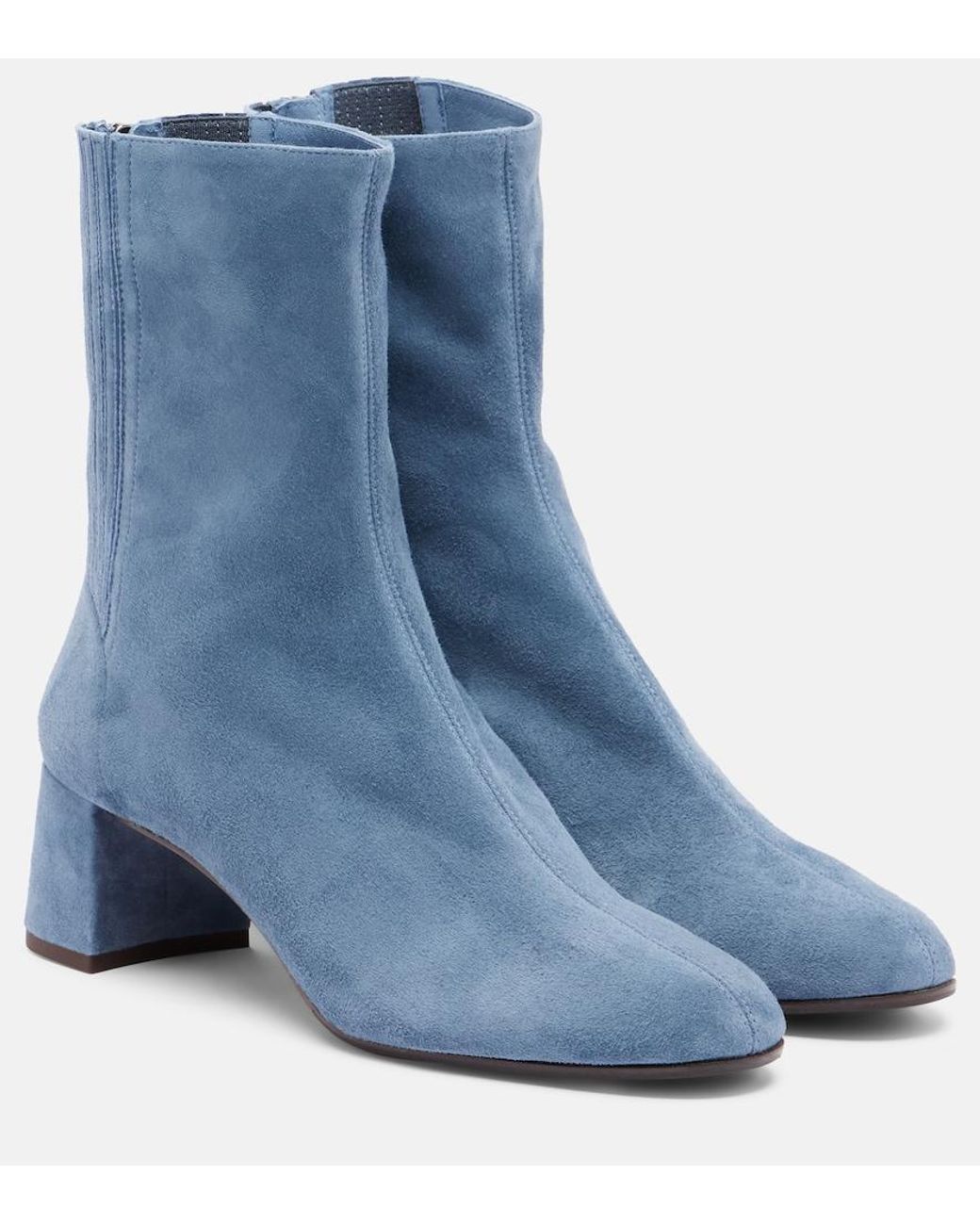 Aquazzura Blue Saint Honore Suede Ankle Boots