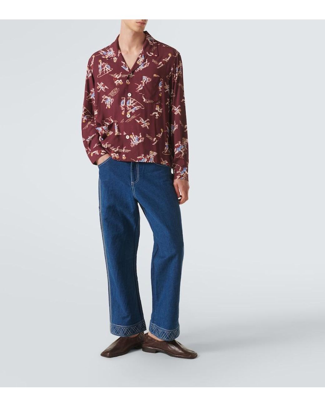 Camisa Layup Estampada Bode de hombre de color Red