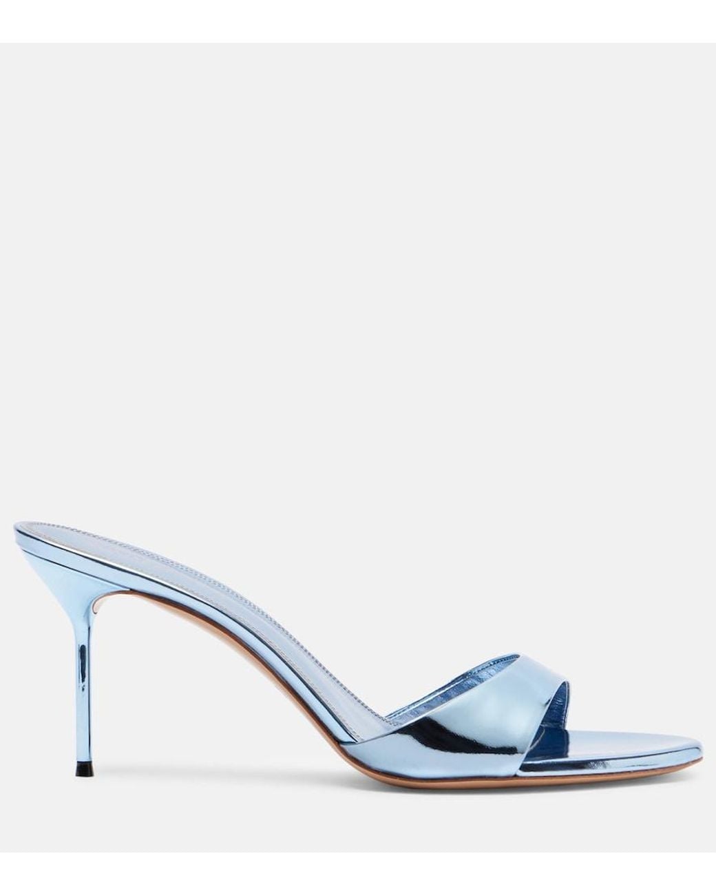 Paris Texas Blue Lidia 70 Patent Leather Mules