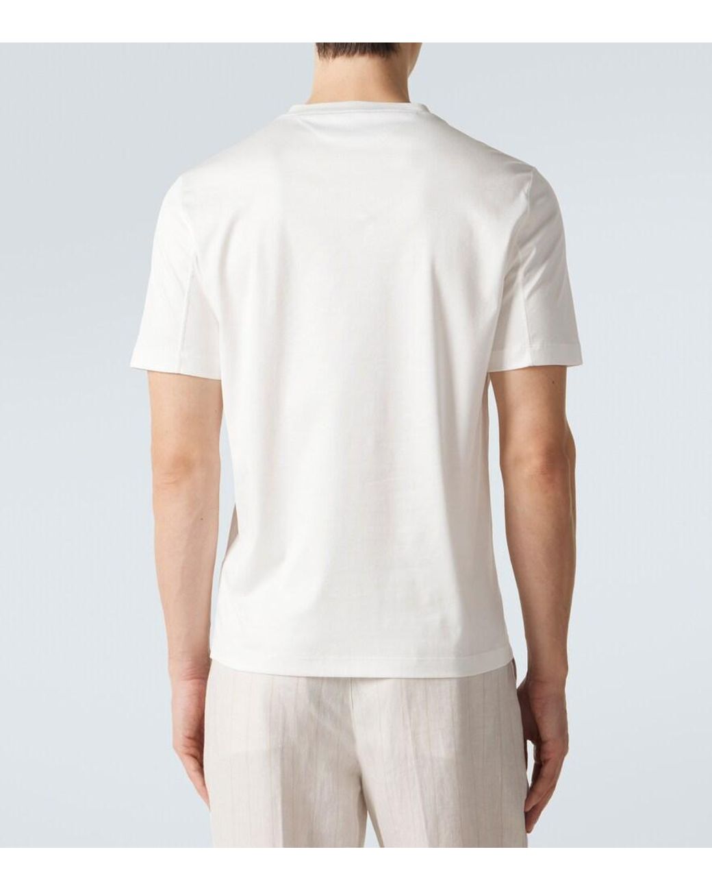 Brunello Cucinelli White Cotton Jersey T-Shirt for men