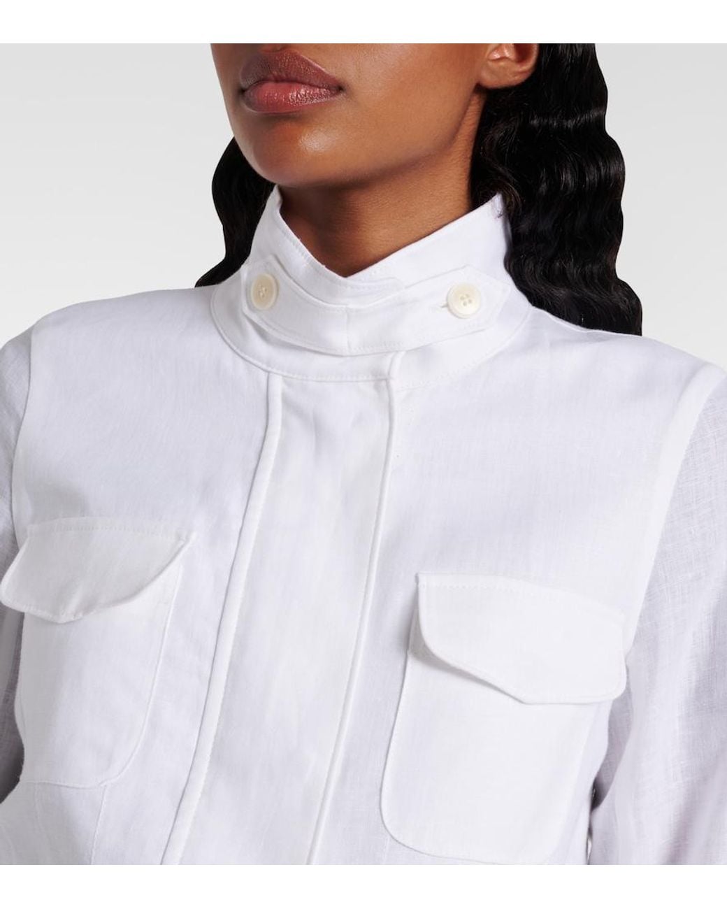 Loro Piana White Traveller Linen Jacket