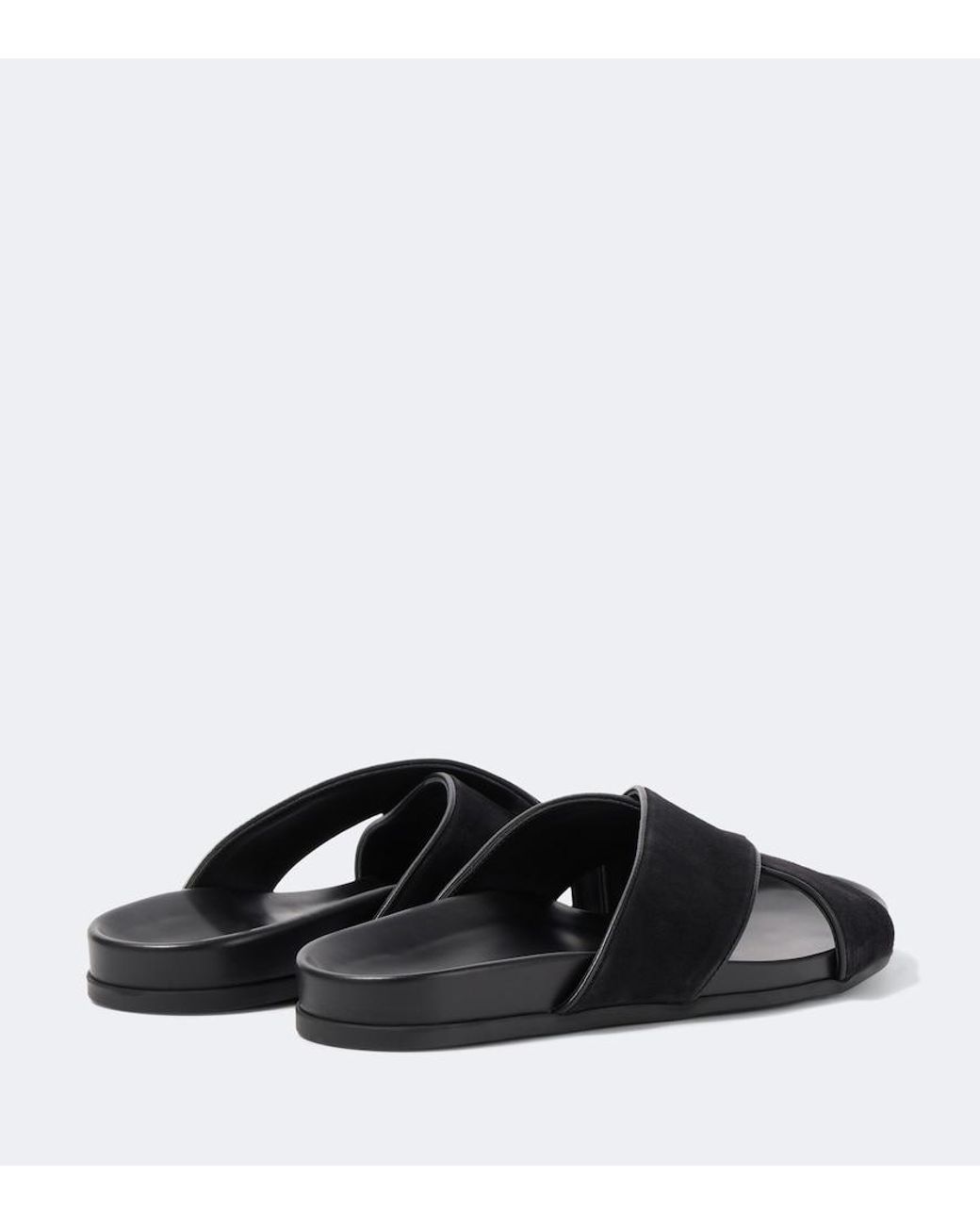 Manolo Blahnik Black Chiltern Suede Slides for men