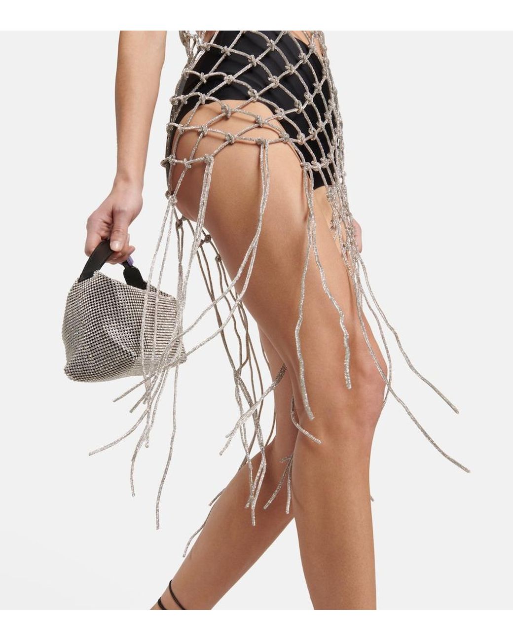 GIUSEPPE DI MORABITO White Crystal-Embellished Minidress