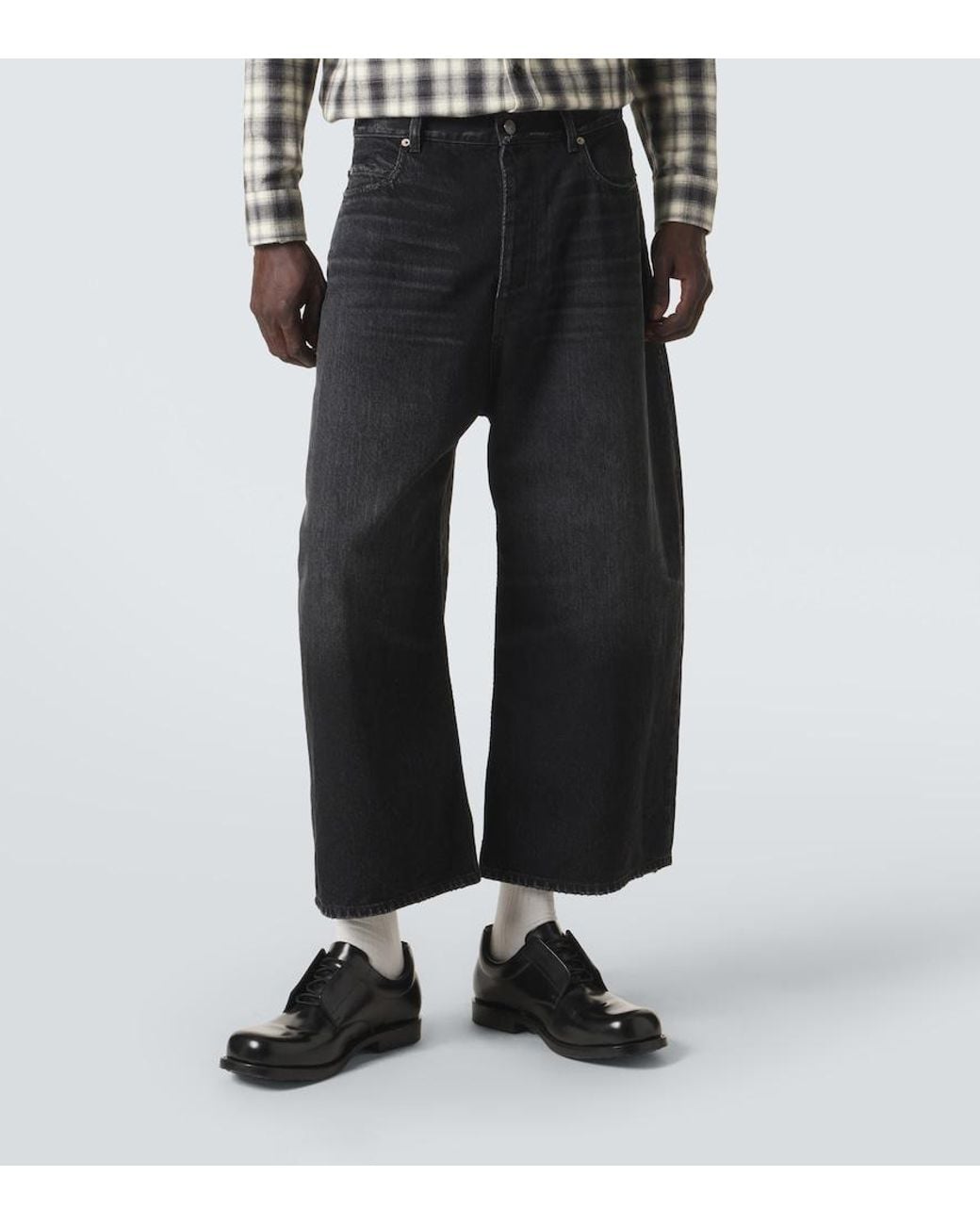 Balenciaga Black Barrel-Leg Jeans for men
