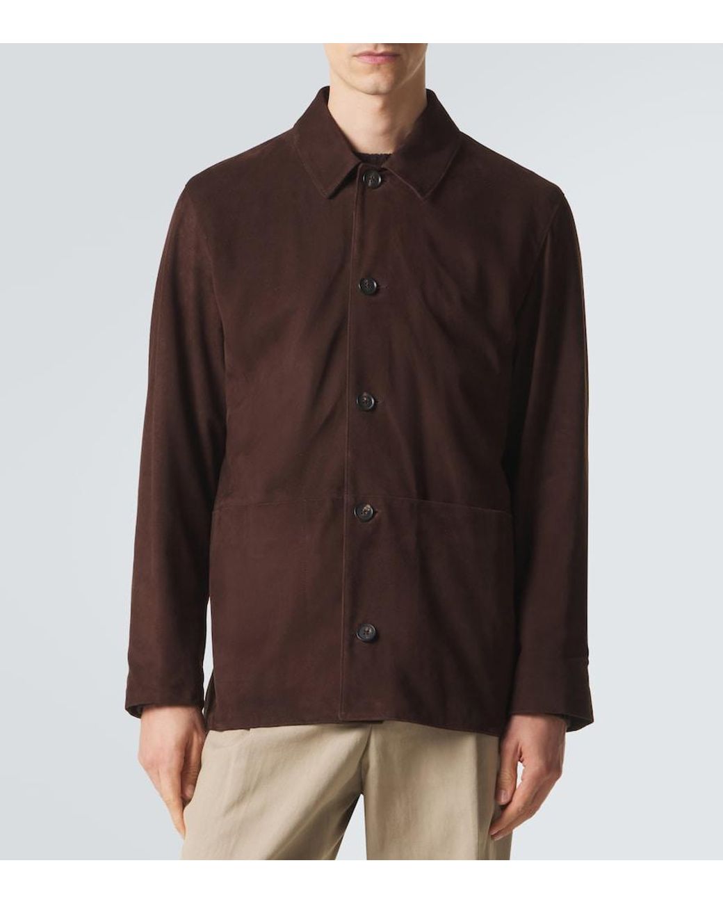 Saman Amel Jacke Aus Veloursleder in Brown für Herren