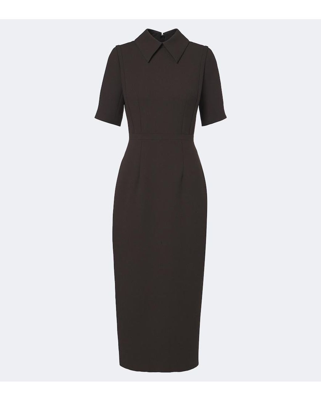 Emilia Wickstead Black Valletta Wool Midi Dress