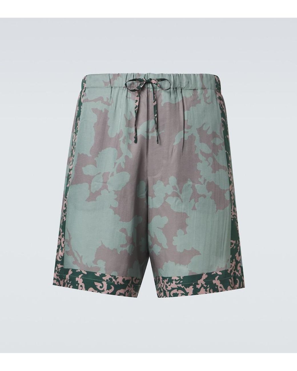 Dries Van Noten Gray Printed Shorts for men