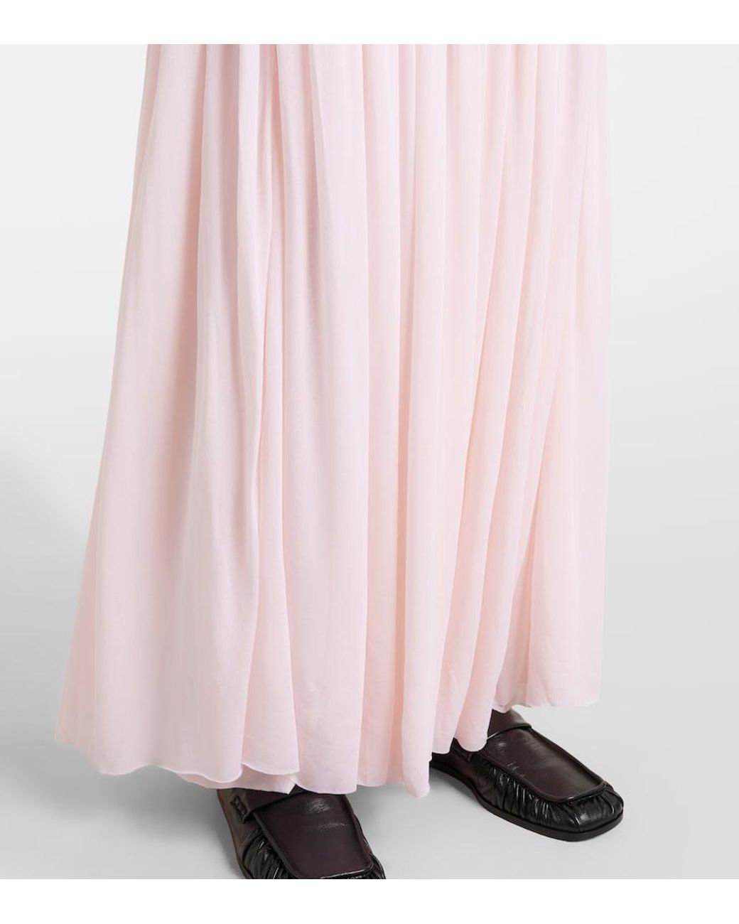 Jil Sander Pink Shirred Maxi Dress