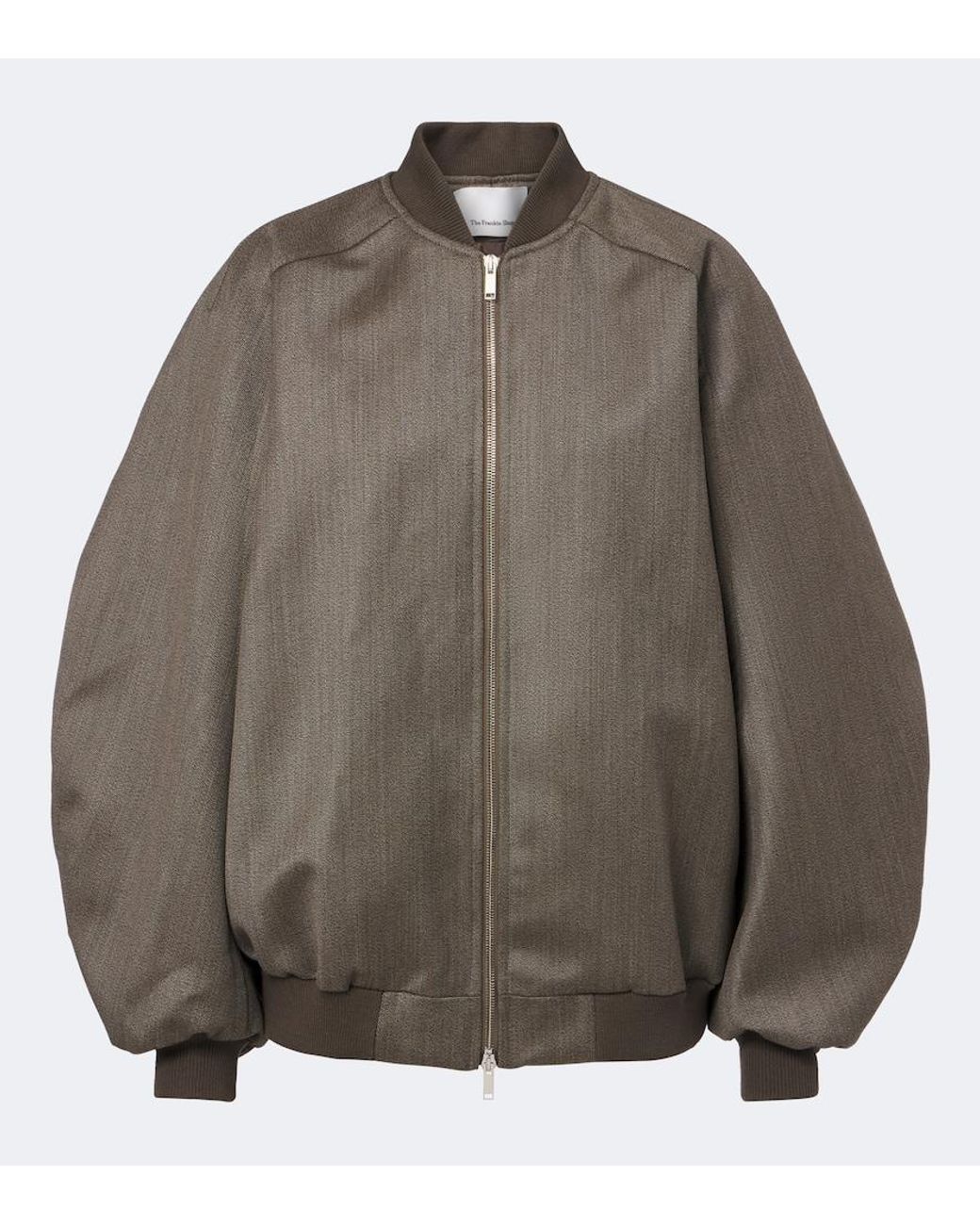 Frankie Shop Brown Elinor Oversized Wool Bomber Jacket