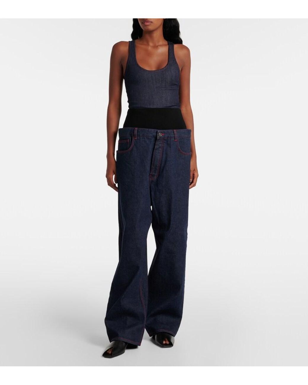 Alaïa Blue Denim Bodysuit