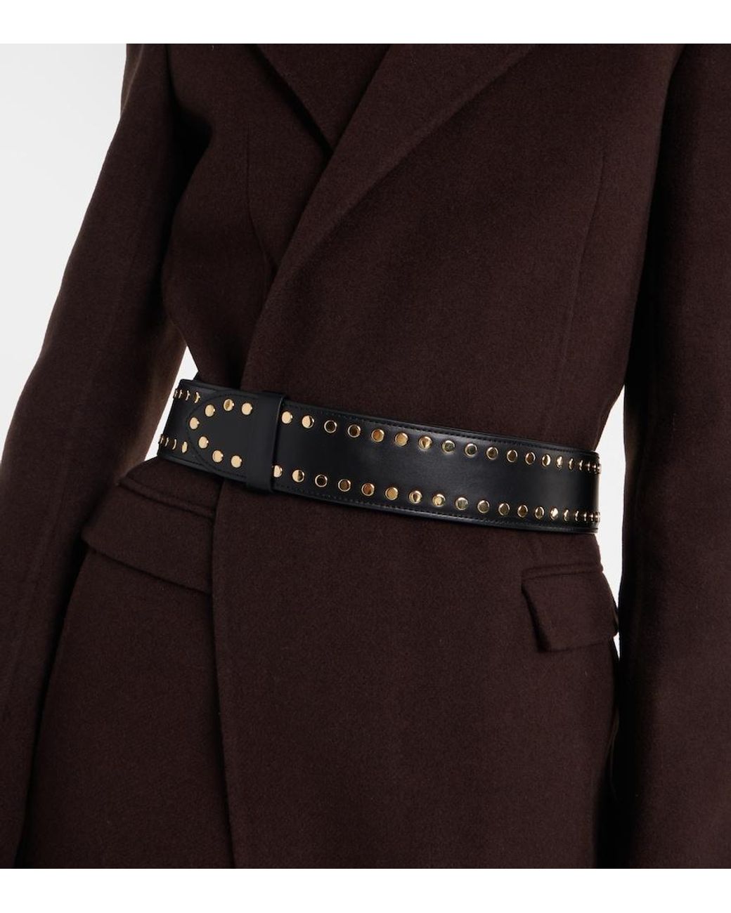 Khaite Black Theo Studded Leather Belt