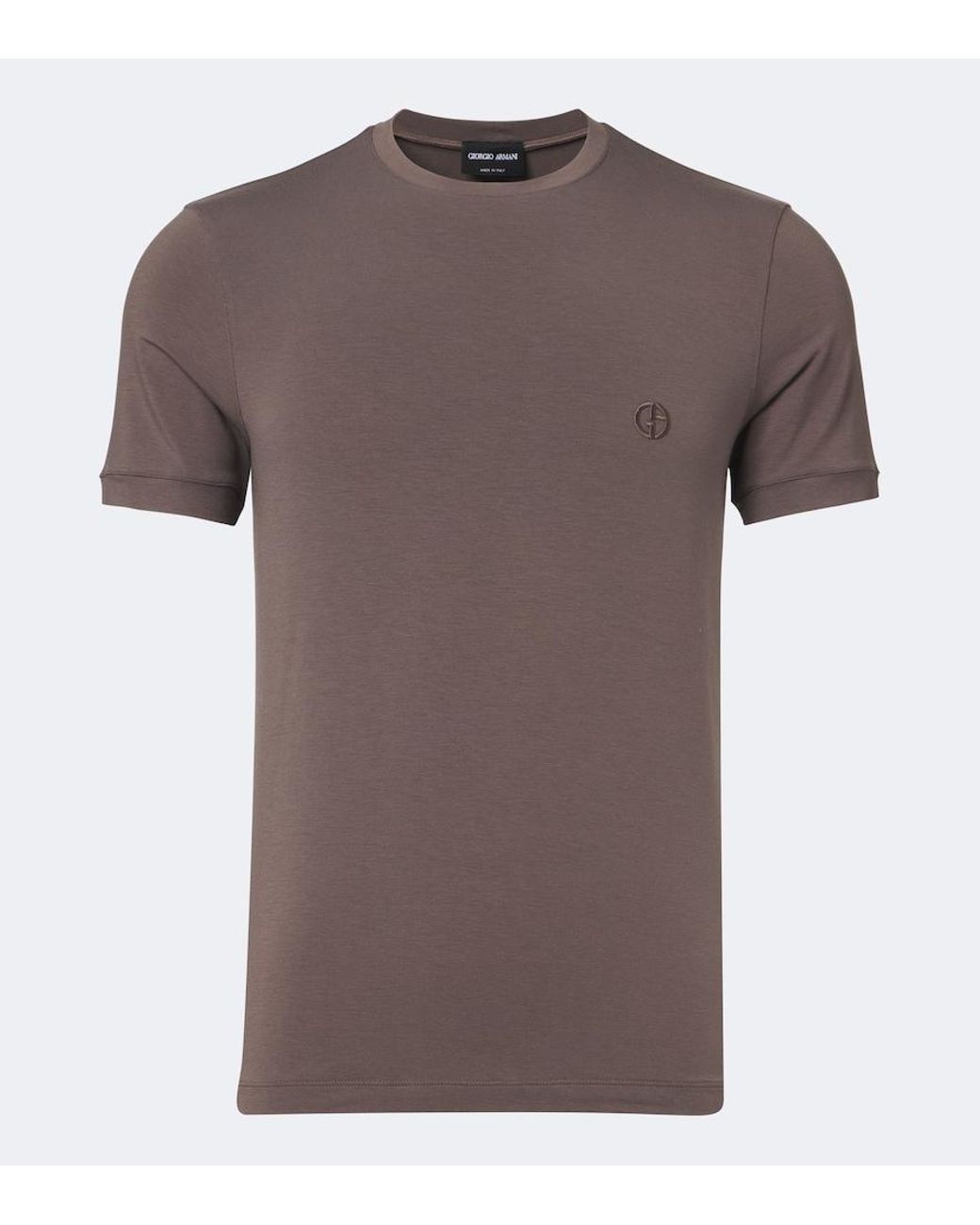 Giorgio Armani Brown Logo Jersey T-Shirt for men
