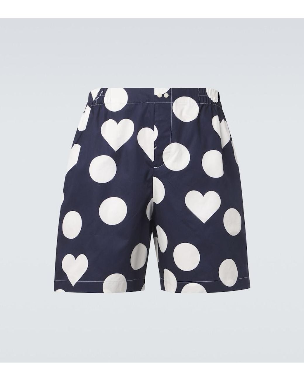 Jacquemus Blue Calecon Polka-Dot Cotton Poplin Shorts for men
