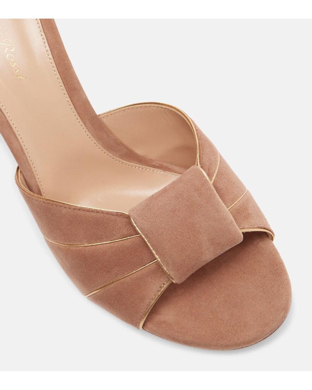 Gianvito Rossi Brown Suede Mules