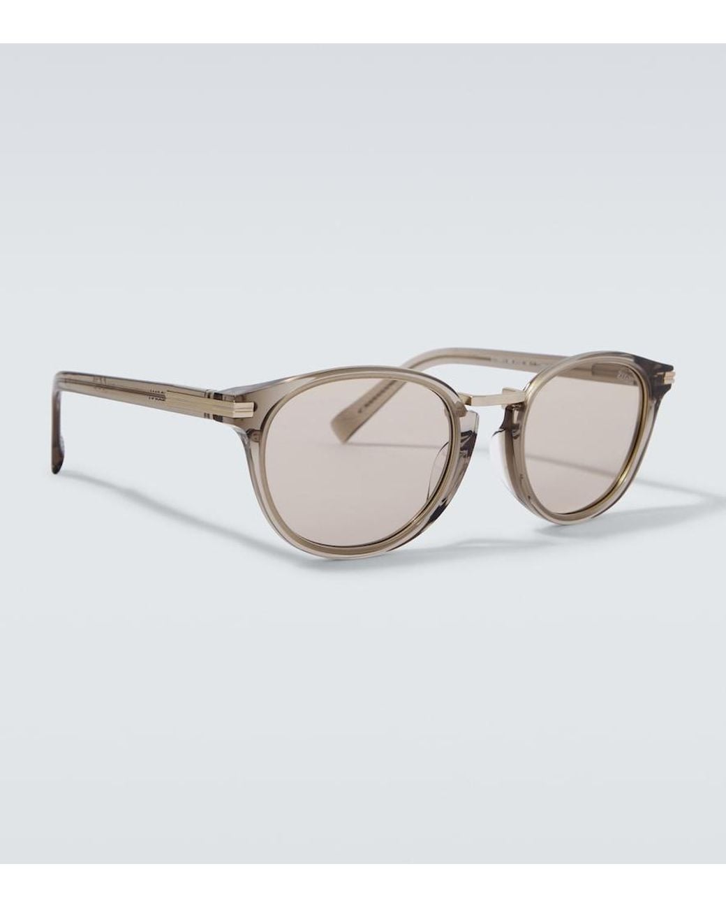 Zegna Brown Round Sunglasses for men