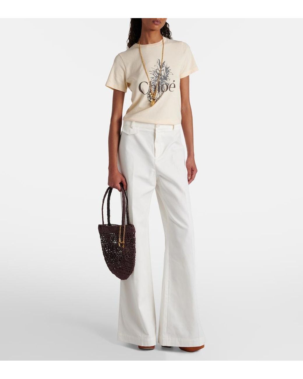 Chloé Red Summer Banana Small Raffia Tote Bag