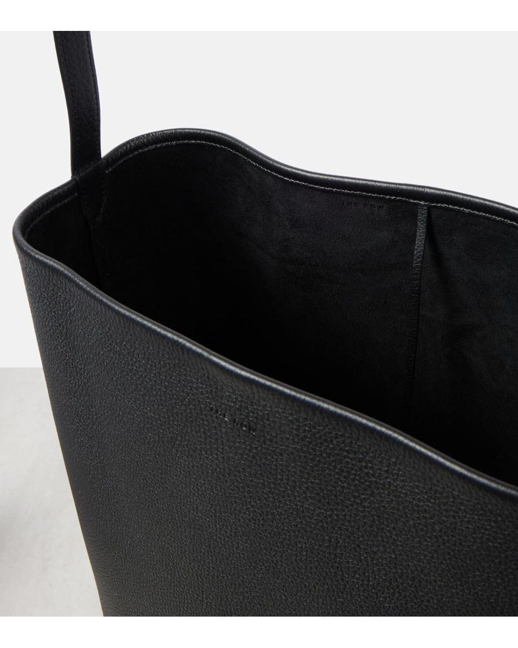 The Row Black Tote Bag Park Large N/S Aus Leder