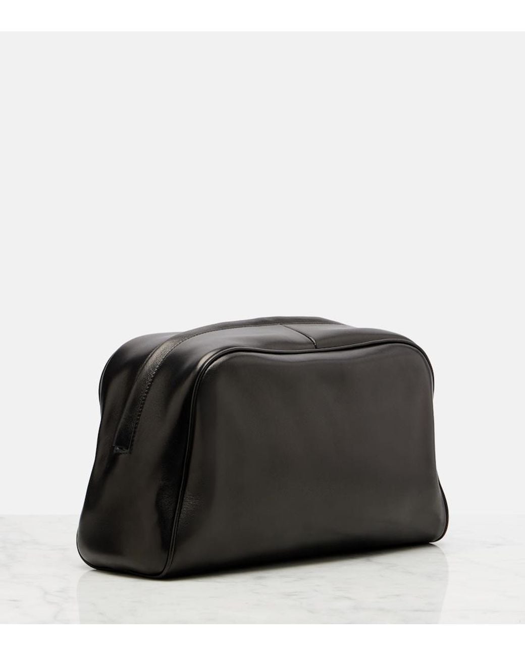The Row Black Leila Small Leather Clutch