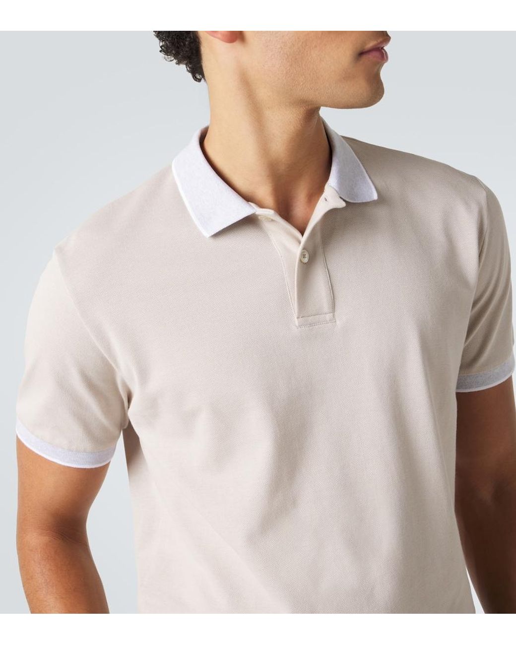 Eleventy White Cotton Pique Polo Shirt for men