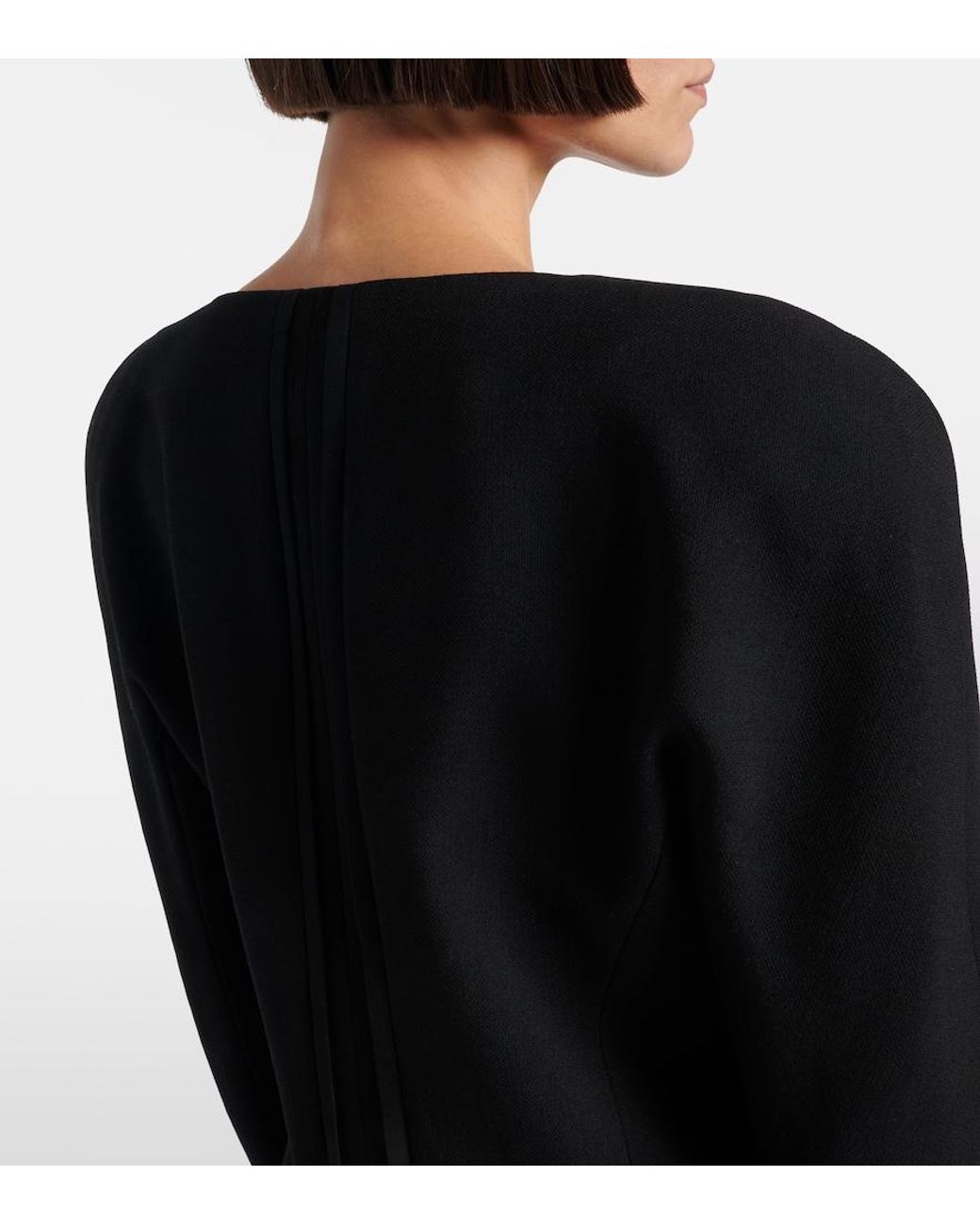Chloé Black Virgin Wool Crepe Cardigan