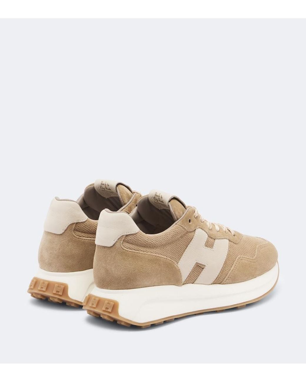Hogan Black H641 Leather-Trimmed Suede Sneakers
