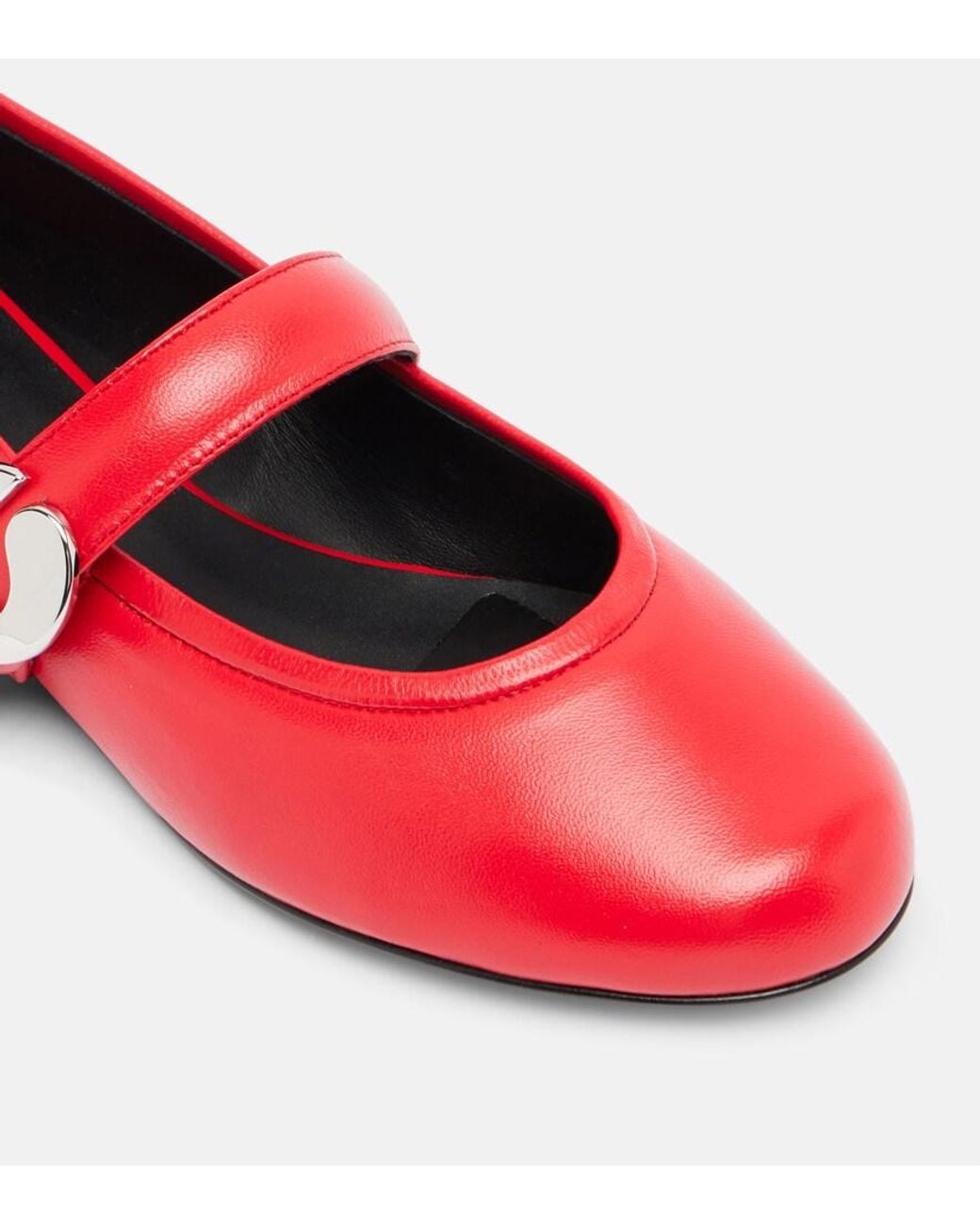 Coperni Red Belt Leather Mary Jane Flats