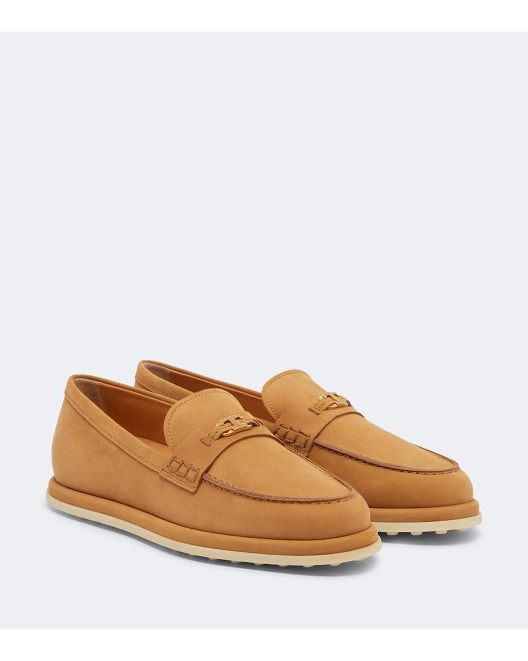 Tod's Brown T Timeless Leather Loafers
