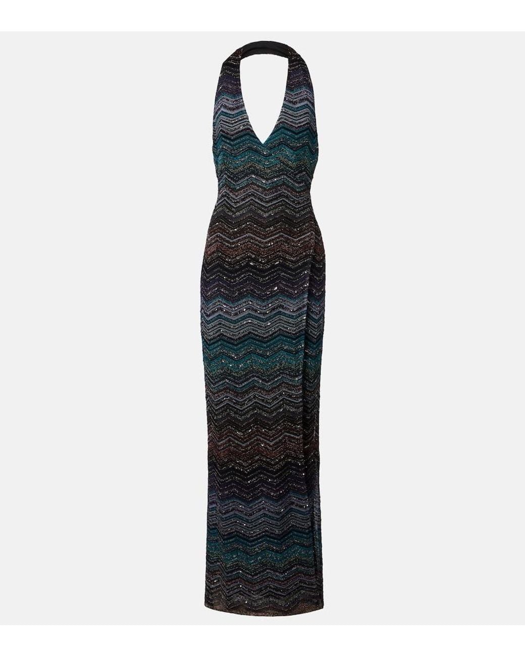Missoni Blue Sequined Lame Gown
