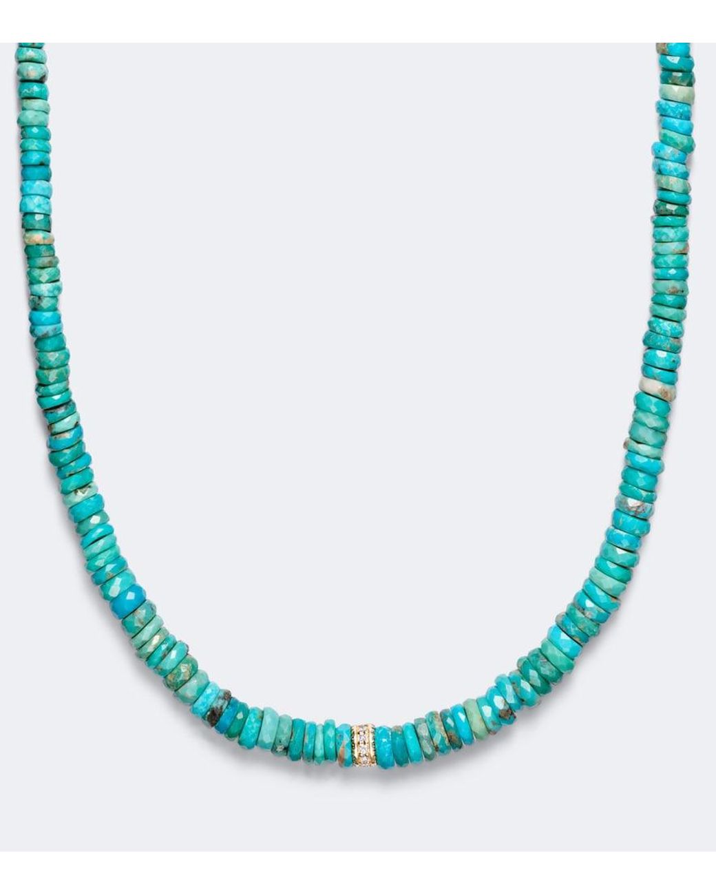 Sydney Evan Blue 14Kt Beaded Necklace With And Diamonds for men