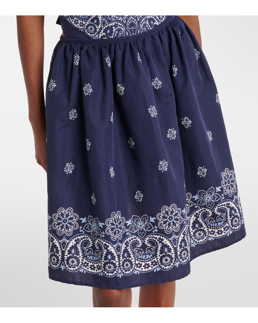 Mini-Jupe Bandana En Coton Et Lin Miu Miu en coloris Blue